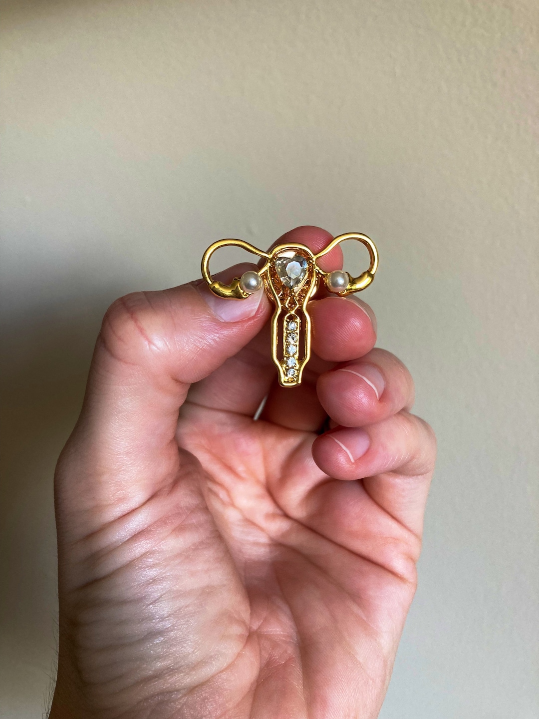 Feminist Enamel Pin Gold-uterus Ovaries Medical Health Care Female Body ...