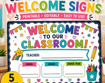 Classroom Door Welcome Sign Printable | Back to School Decoration | Teacher Door Decor