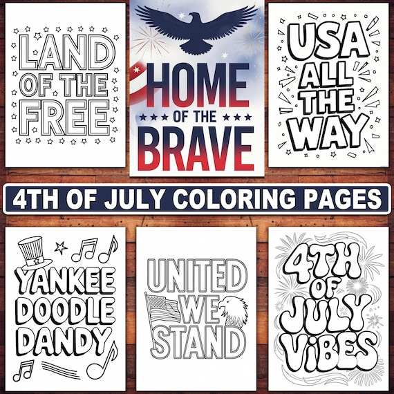 4th of July Coloring Pages: 20 Patriotic Designs (Digital Download)