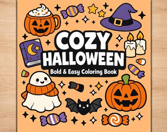 Halloween Coloring Pages – Cozy Spooky Home Life Printable Set