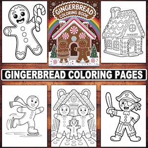 Gingerbread Coloring Pages | 20 Festive & Cute Holiday Designs for Kids and Adults | Printable Christmas Cookie Coloring Book PDF