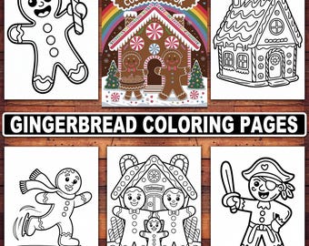 Gingerbread Coloring Book: 20 Festive Christmas Designs (PDF)