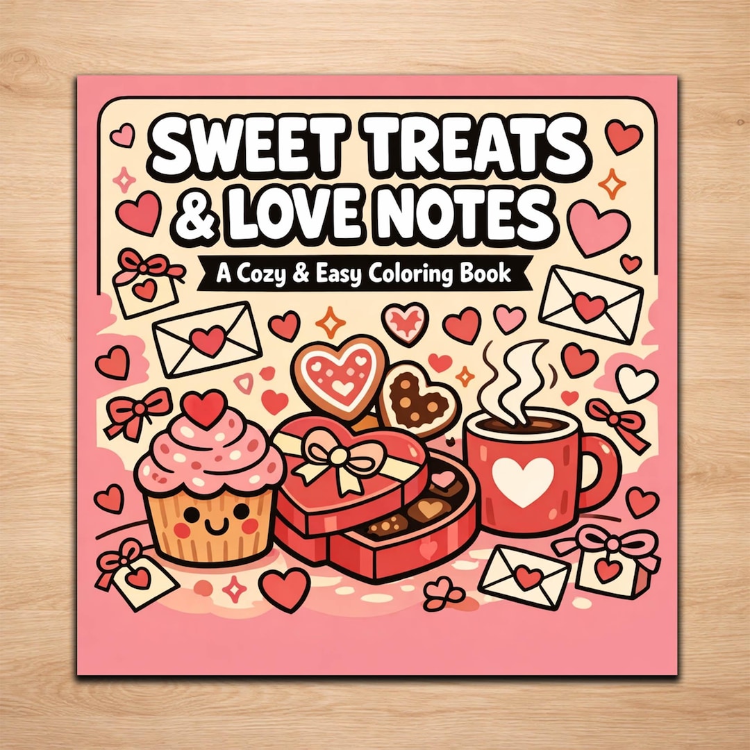 Sweet Treats and Love Notes Printable Coloring Pages – 20 Cozy ...