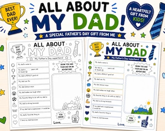 All About My Dad Printable – Father’s Day Kids Gift Worksheet