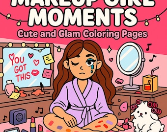 Glam Makeup Girl-kleurboek: schoonheidsrituelen en zelfverzorging (pdf-download)