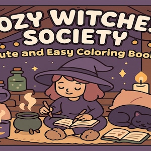 Libro para colorear de brujas: Halloween acogedor y autocuidado mágico (Descarga PDF)