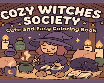 Libro para colorear de brujas: Halloween acogedor y autocuidado mágico (Descarga PDF)