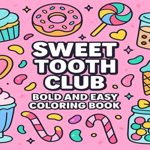 Kawaii Målarbok för Efterrätter: Cupcakes, Munkar, Godis (PDF-nedladdning)