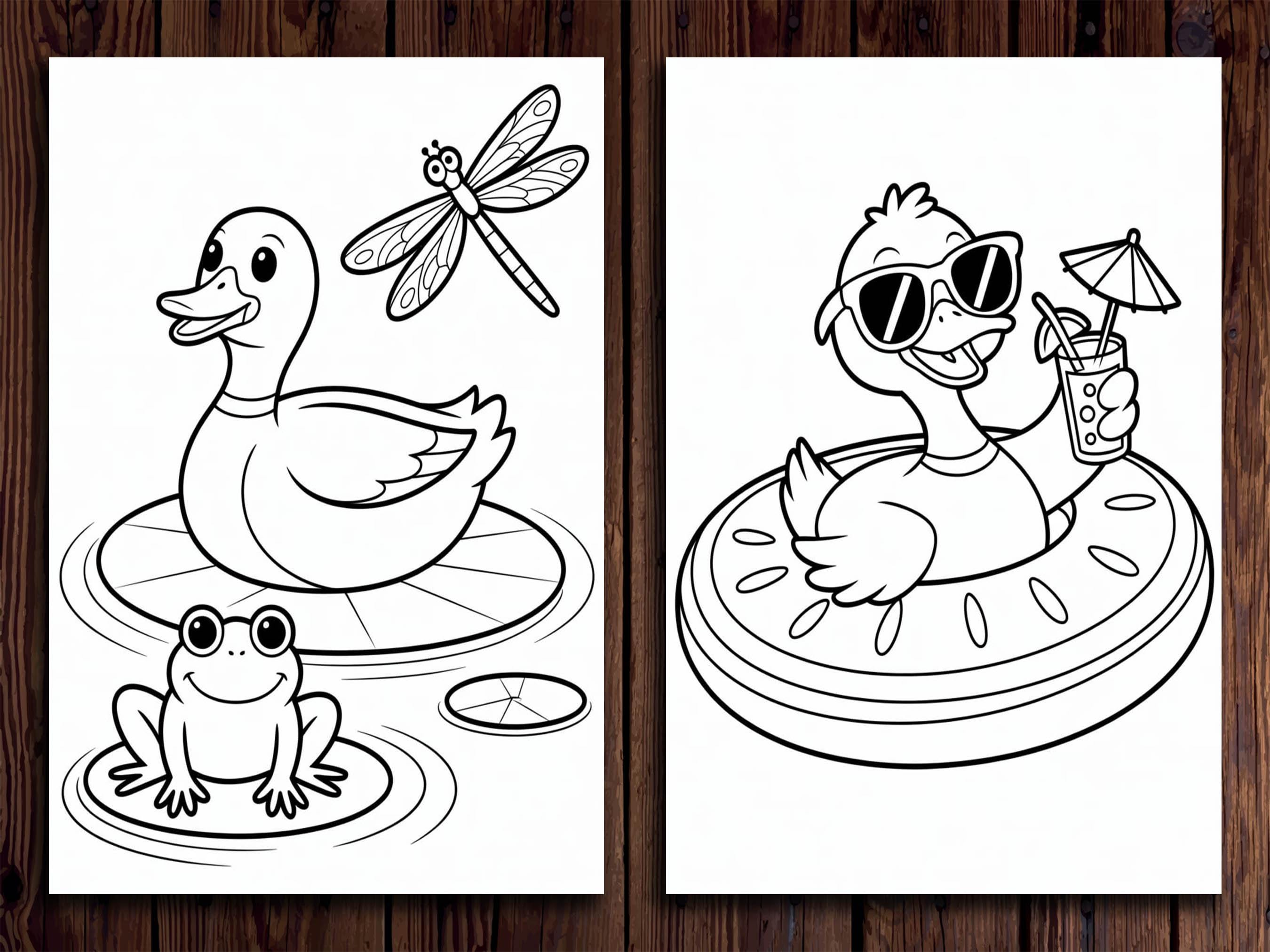 Duck Drawing.pdf Duck Coloring Pages | 20 Printable Designs (PDF Download - Etsy