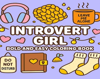 Introvertiertes Mädchen Malbuch: Behaglichkeit & Selbstfürsorge (PDF Download)