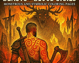 Coloriages Dark Fantasy : chasseurs maudits, monstres gothiques (téléchargement PDF