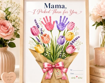 Mother’s Day Handprint Flower Printable, Mama Keepsake Gift from Kids