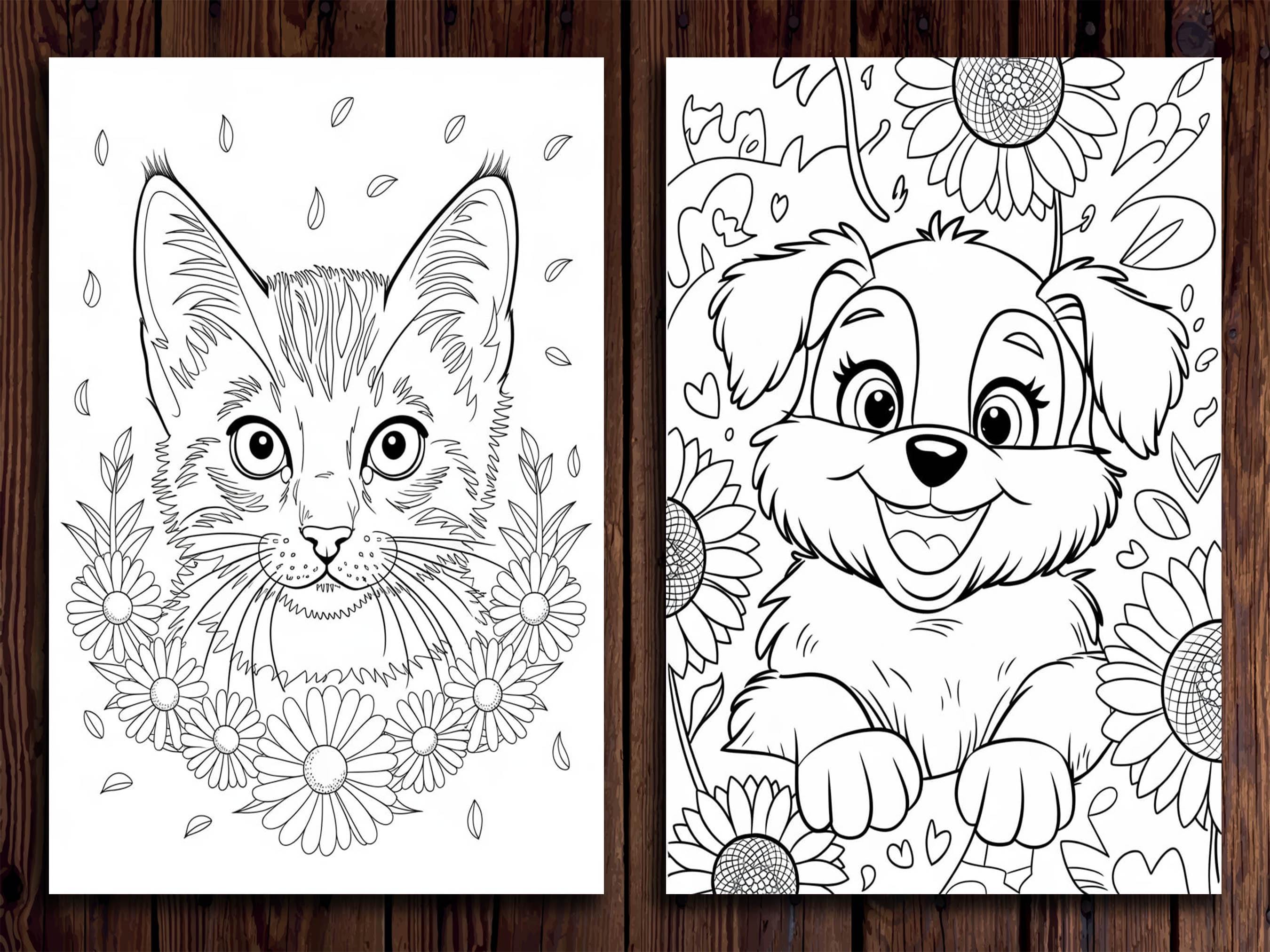 Animals in Flowers Coloring Pages: 25 Wildlife & Floral Designs ...