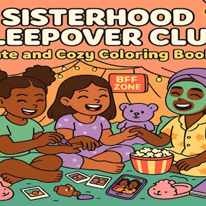 Black Girl Sleepover Coloring Pages: Sisterhood BFF Printable (PDF Download) image 1