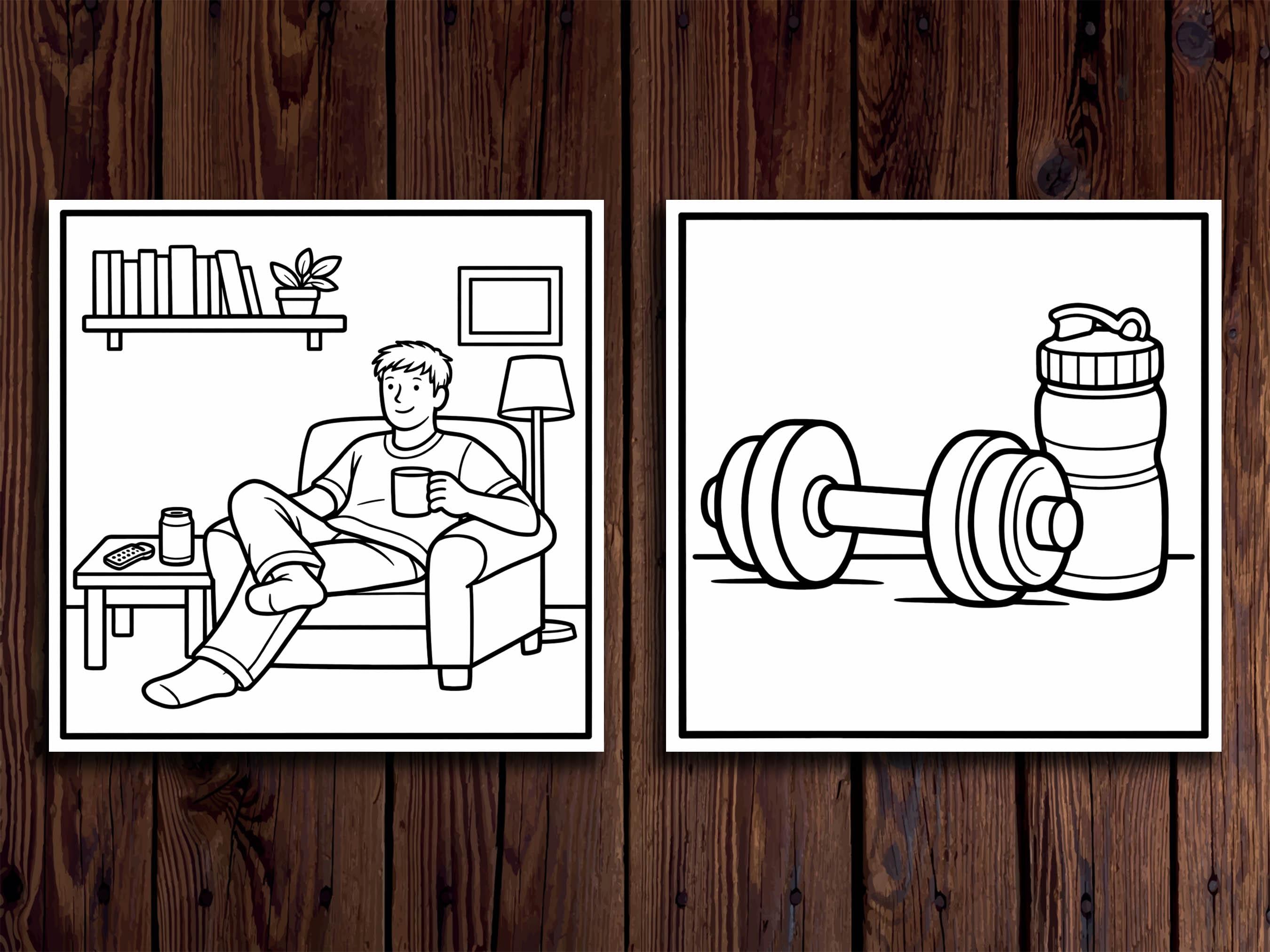 Dude Life Printable Coloring Pages – 20 Relaxed Everyday Line Art ...