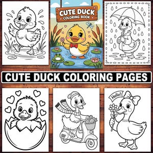 かわいいアヒルの塗り絵 | 子供と大人のための愛らしい池と農場の鳥のデザイン20選 | 印刷可能なアヒルの塗り絵（PDF）