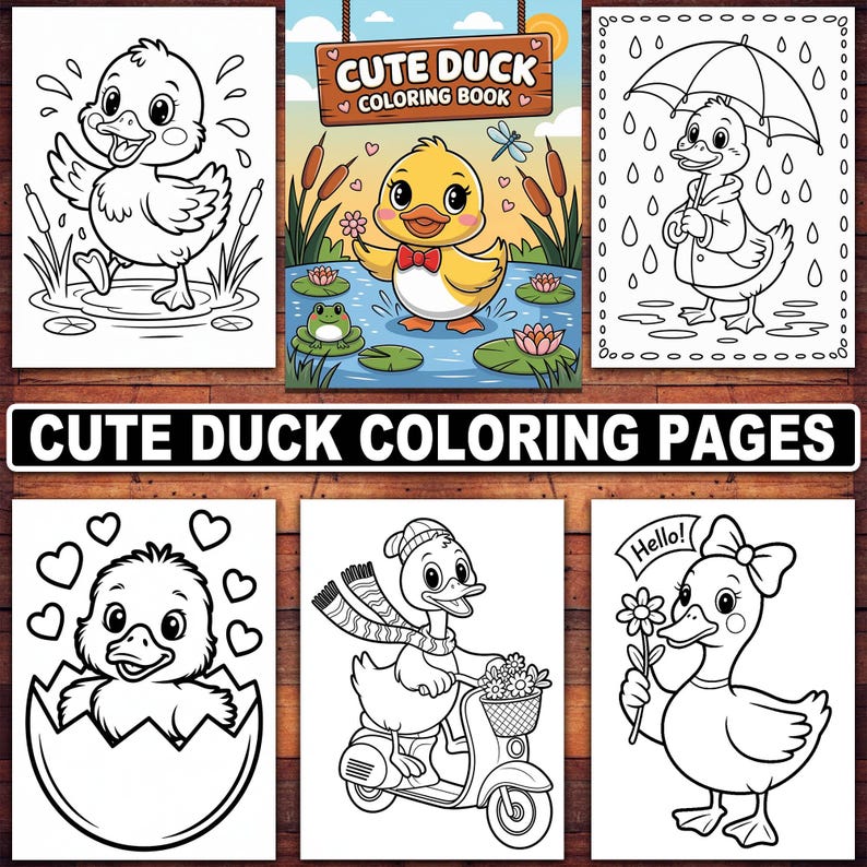 Duck Drawing.pdf Duck Coloring Pages | 20 Printable Designs (PDF Download - Etsy