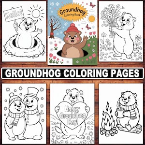 20 afdrukbare Groundhog-kleurplaten | Bosdieren- en seizoenslakens | PDF-download van winter tot lente voor kinderen