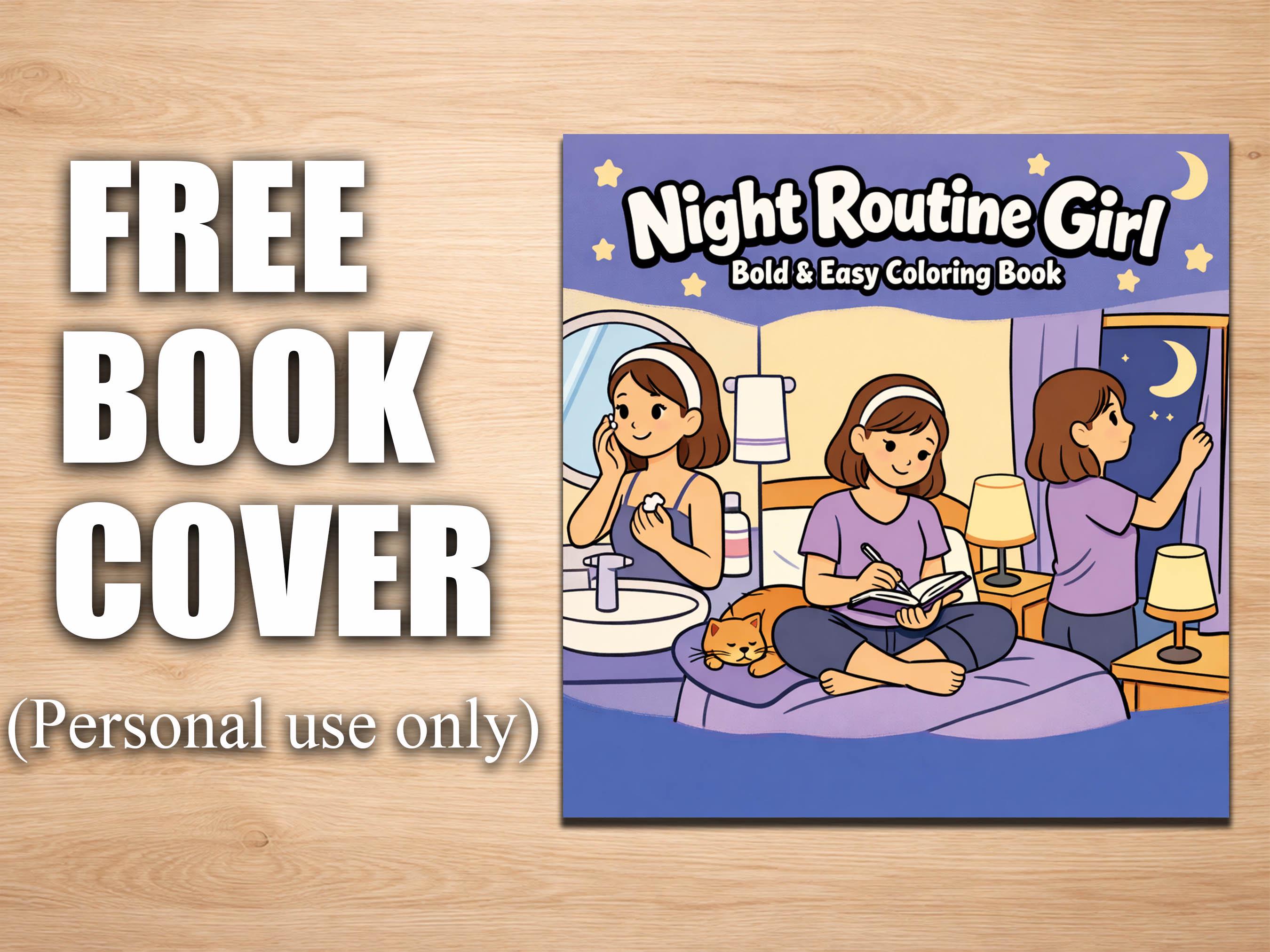 Evening Routine Coloring Night Routine Girl Coloring Pages – 20 Cozy & Calm Evening Line Art ...
