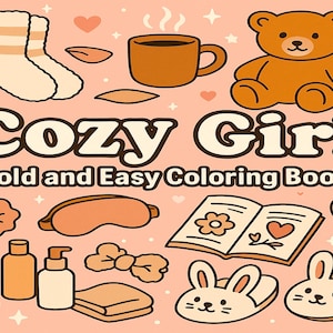 Cozy Girl Malbuch: Decken, Tee & Trost (Digitaler Download PDF) Bild 1