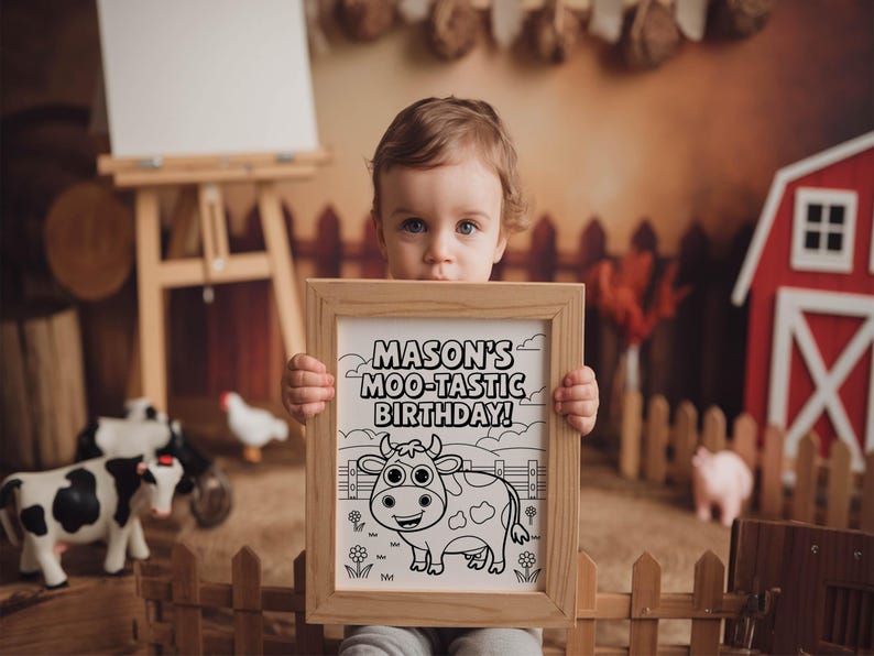 Personalized Farm Life Birthday Coloring Pages for Kids | Custom ...