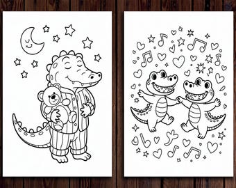 TPLHOUSE Chubby Alligator Coloring Book — 30 Pages, Spiral Bound, Stress Relief For Kids & Adults