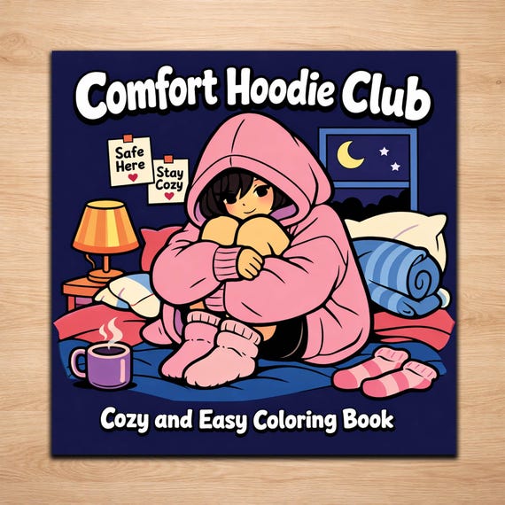 Comfort Hoodie Club Coloring Pages – 20 Cozy & Relaxed Line Art Designs