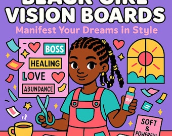Black Girl Vision Board Coloring Pages: Empowerment Affirmations (Digital Download