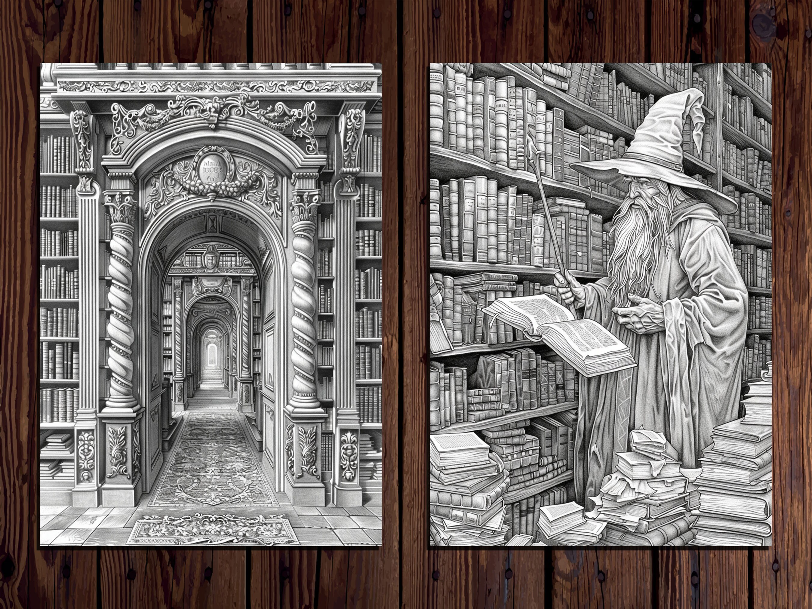 Enchanted Library Coloring Book: 55 Magical Fantasy Pages (printable ...