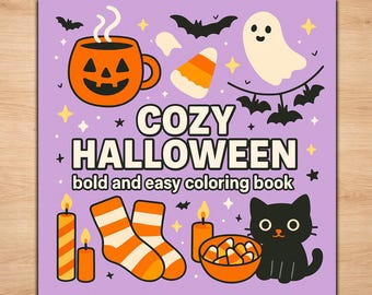 Cozy Halloween Coloring Book: Spooky-Cute Ghosts & Witches (PDF Download)