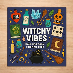 Witchy Vibes Coloring Pages: Cozy Spells & Cottagecore (PDF Download)