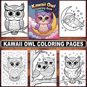 Kawaii Owl Coloring Pages | 20 Cute and Fun Designs for Kids and Adults | Adorable Owls, Whimsical Birds, and Creative Coloring