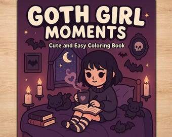 Goth Girl Coloring Book: 20 Pastel Goth & Emo Designs (PDF)