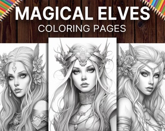 50 Magical Elf Women Coloring Pages: Fantasy Art (Printable PDF)