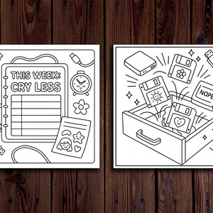 Digital Girl Desk – 20 Cozy Coloring Pages of Pastel Workspaces (Digital Download) image 7