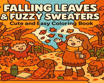 Autumn Coloring Pages: Cozy Fall Scenes (Digital Download)