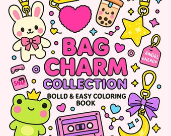 Kawaii Taschenanhänger Malbuch - Pastell Accessoires (Digitaler Download)