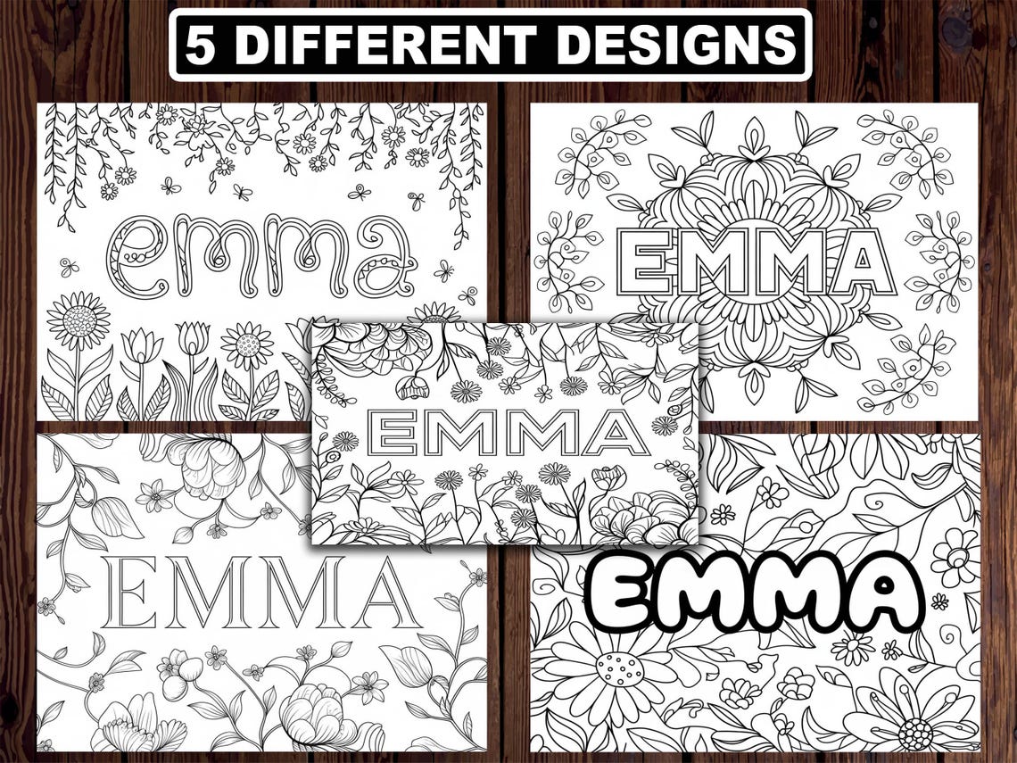 Custom Name Coloring Pages for Kids & Adults | Personalized Printable ...