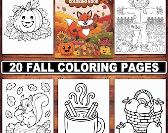 Autumn Coloring Pages: 20 Harvest Designs for Kids & Adults (PDF)