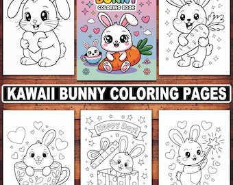 Kawaii Bunny Coloring Pages | Kids & Adults (PDF Download)