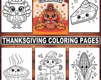 Thanksgiving Coloring Pages: 20 Festive Fall Designs (Digital Download