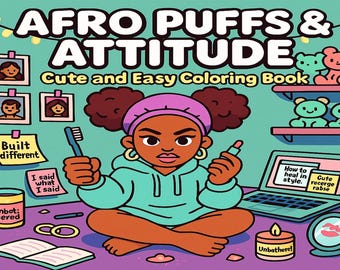 Libro para colorear Afro Puffs: Chicas negras atrevidas, estilo y confianza (Descarga PDF)