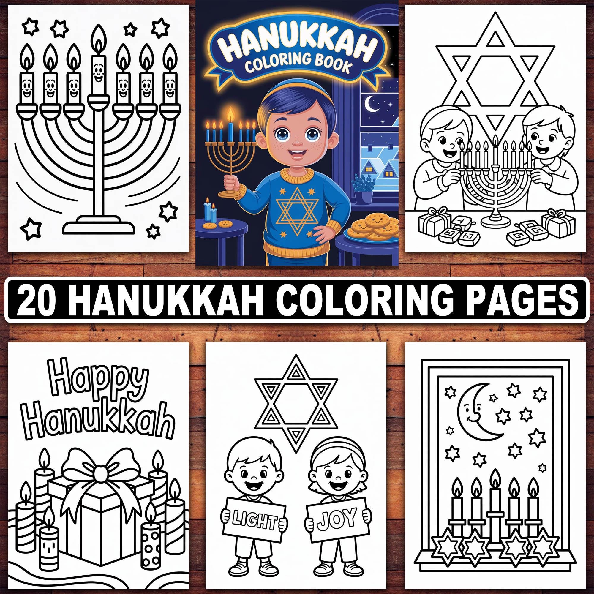 Hanukkah Coloring Pages: Jewish Holiday Activity Sheets (PDF Download ...