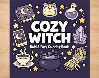 Witch Coloring Pages – Cozy Witchy Bold and Easy Printable Set