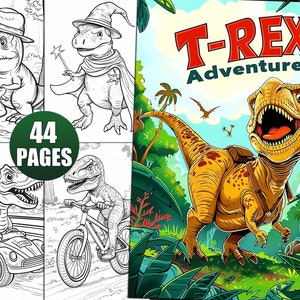 T-Rex Coloring Book for Kids: 44 Dinosaur Pages (Printable PDF)