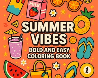 Summer Coloring Book: Beach, Pool, Vacation Fun (PDF Download)