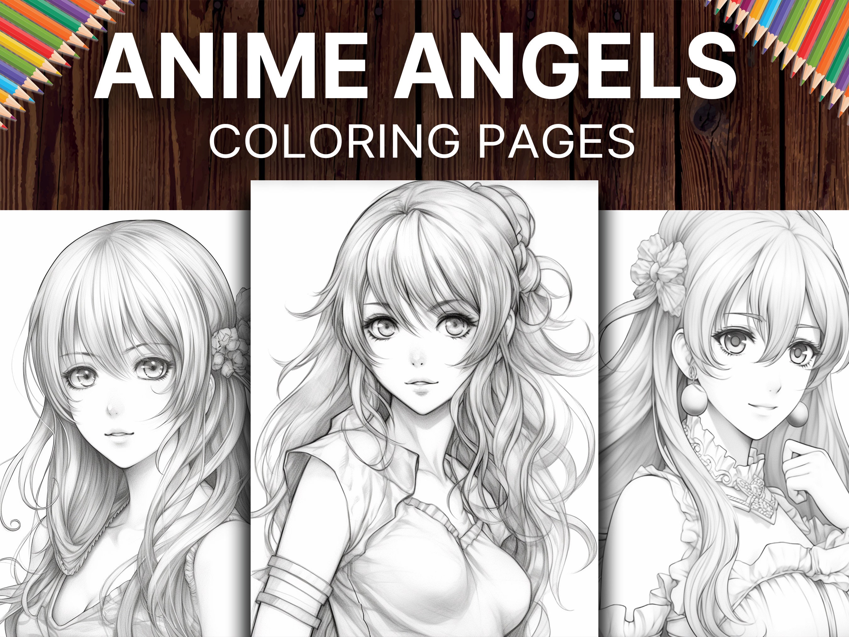 Coloring Pages Of Anime Angels
