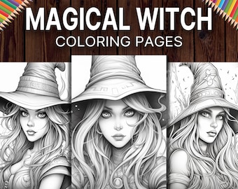 50 Witches Coloring Pages: Magical Halloween Designs (Printable PDF)