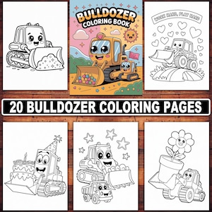 Bulldozer Coloring Pages | 20 Fun Construction Vehicle Designs for Kids & Adults | Printable Bulldozer Coloring Book PDF Download
