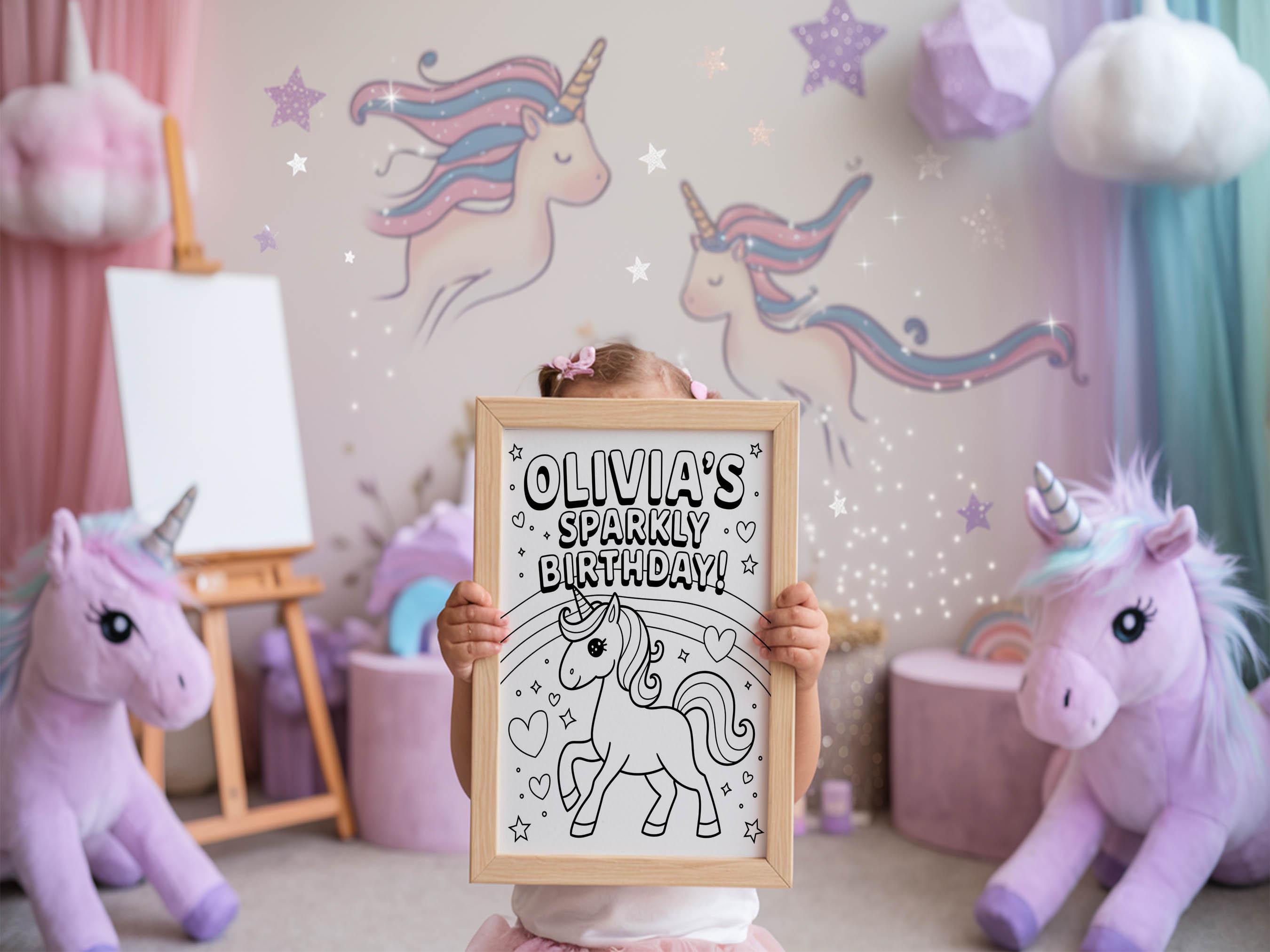 Personalized Unicorn Birthday Coloring Pages for Kids | Magical ...